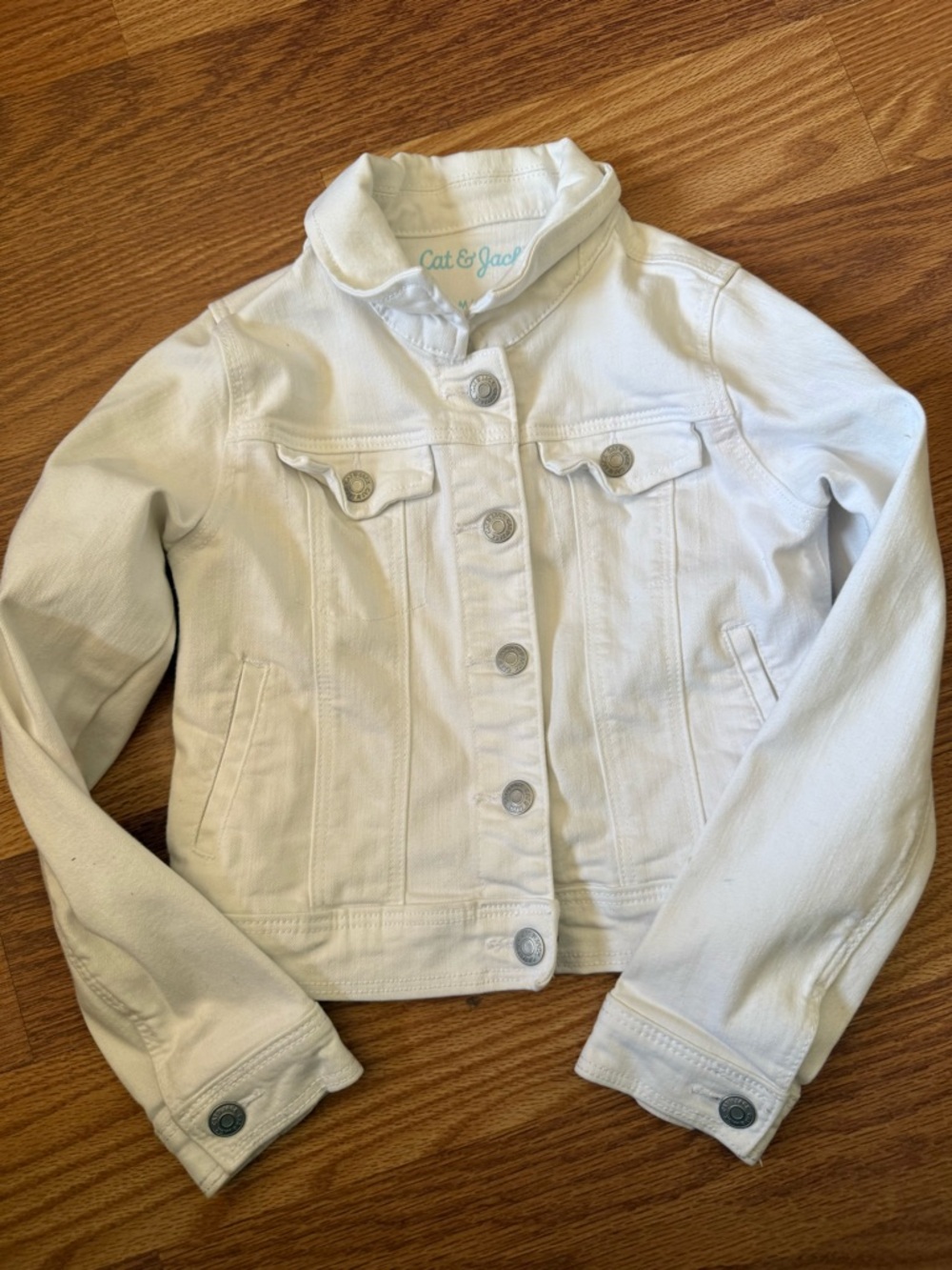 Cat & Jack White Denim Jean Jacket for Girls size 7/8